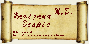 Marijana Despić vizit kartica